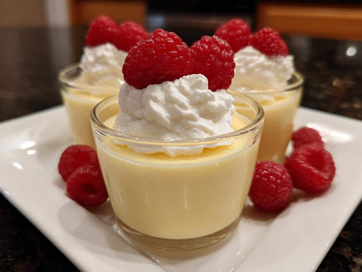 Mini vanilla pudding cups