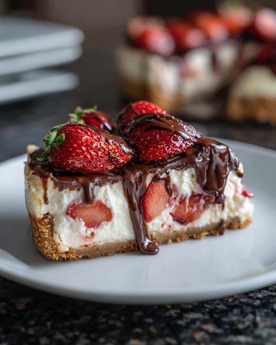 No-Bake Chocolate Strawberry Cheesecake - detail 2