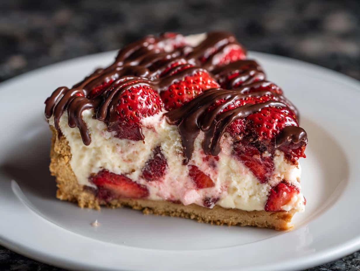 No-Bake Chocolate Strawberry Cheesecake
