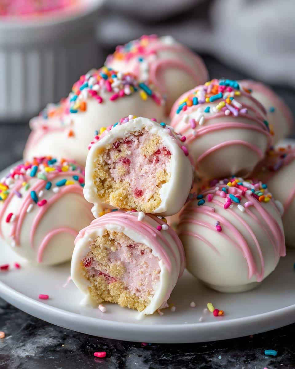 No-Bake Strawberry Cheesecake Truffles - detail 2