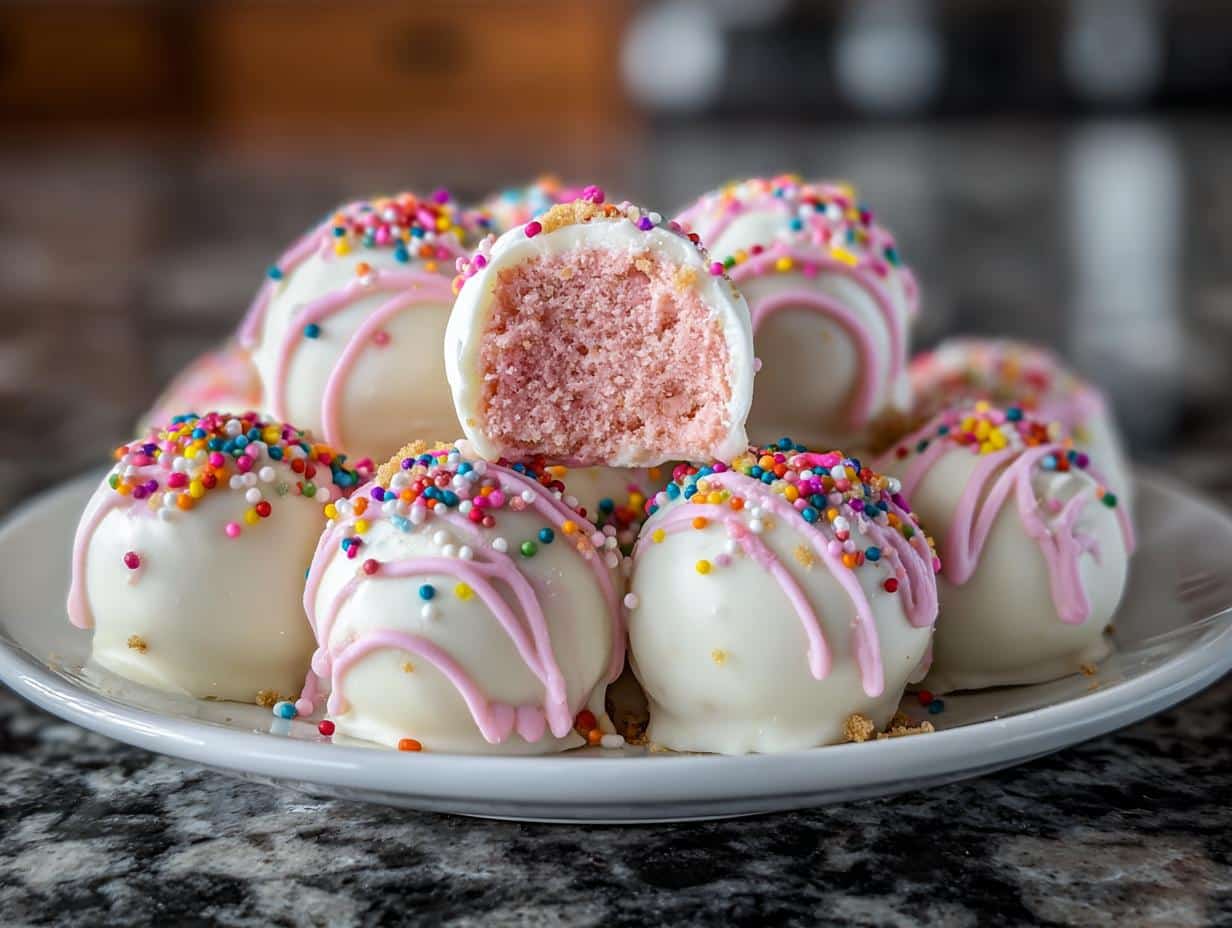 No-Bake Strawberry Cheesecake Truffles