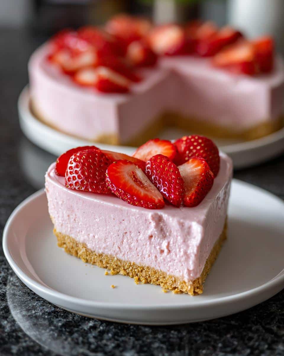 No-Bake Strawberry Heart Cheesecake - detail 2