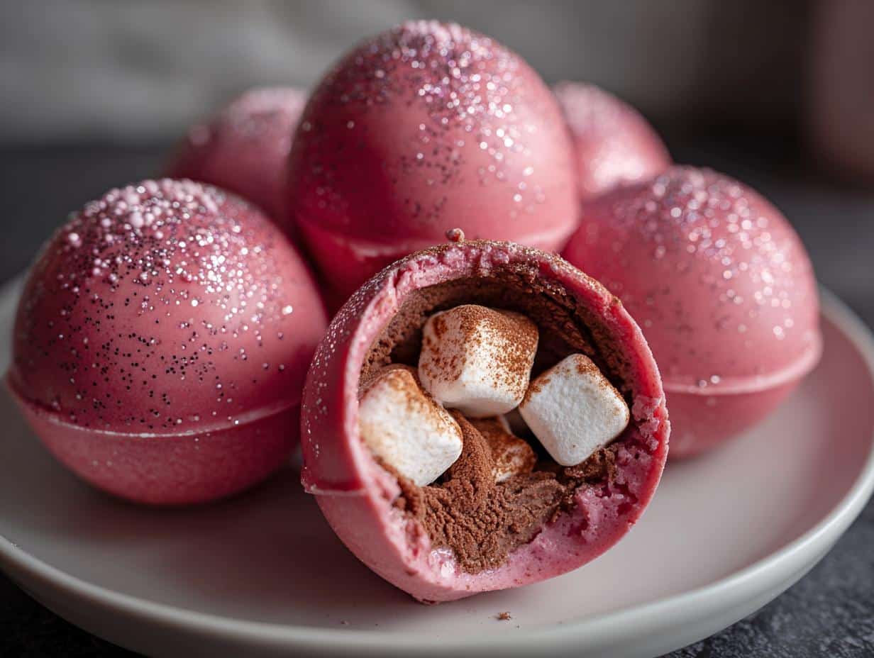 Pink Hot Chocolate Bombs - detail 1