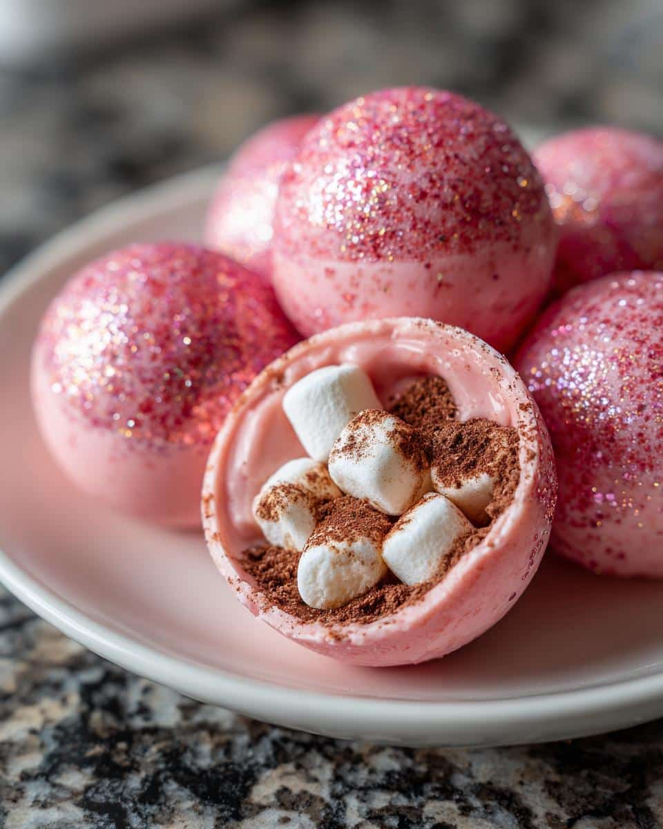 Pink Hot Chocolate Bombs - detail 2