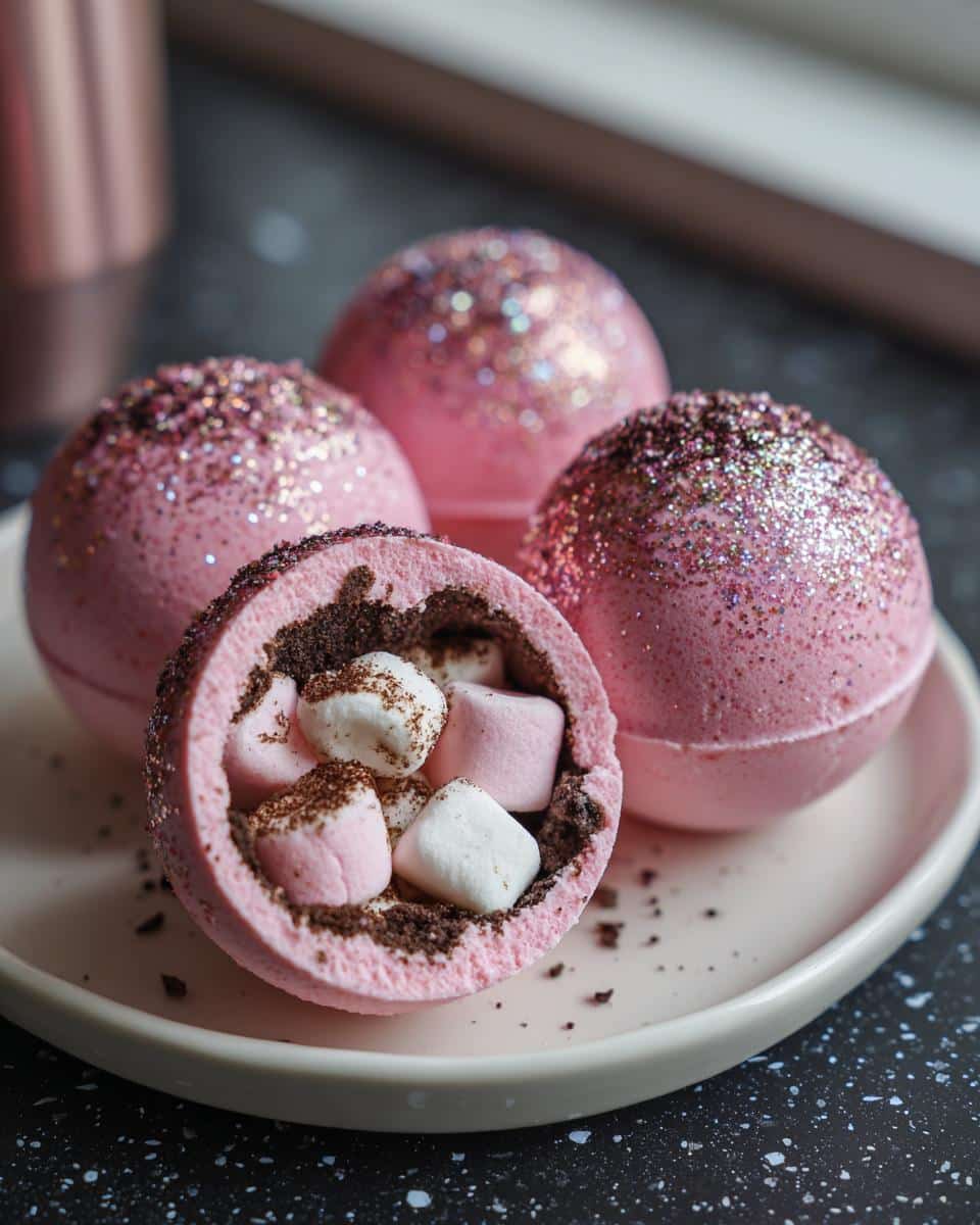 Pink Hot Chocolate Bombs - detail 3
