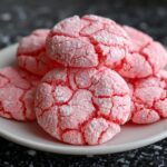 Pink Velvet Crinkle Cookies