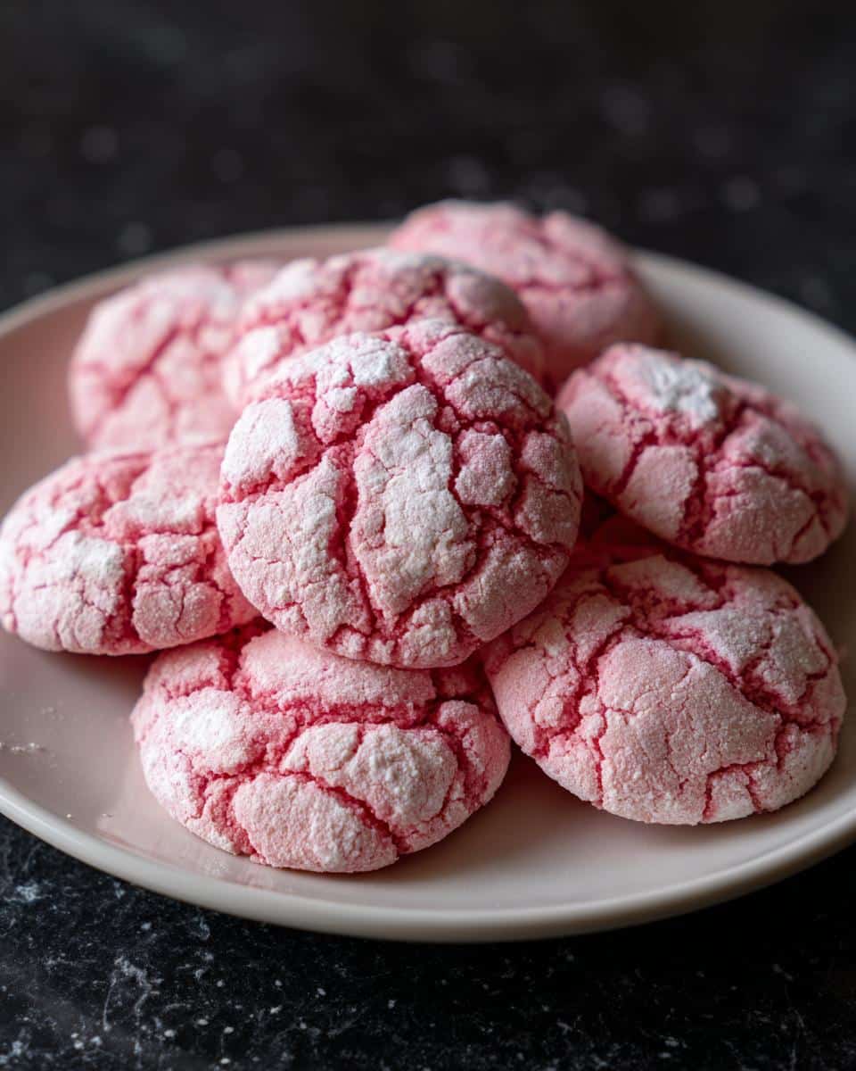 Pink Velvet Crinkle Cookies - detail 2