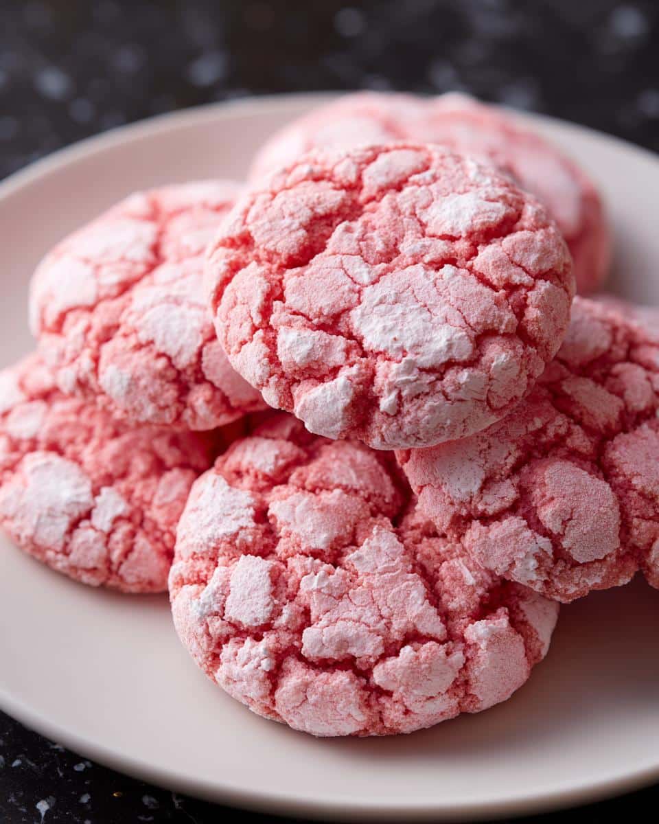 Pink Velvet Crinkle Cookies - detail 3