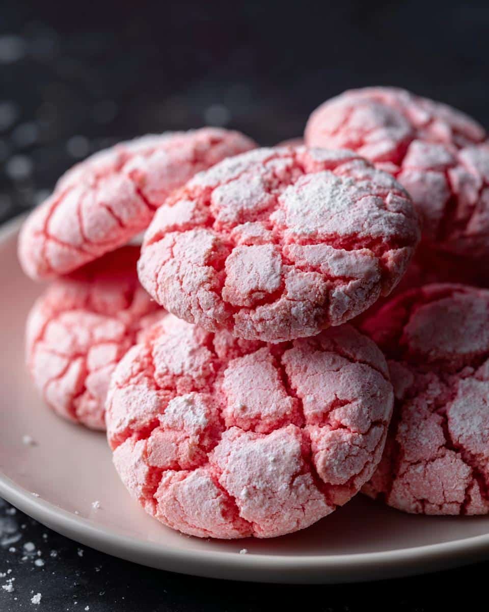 Pink Velvet Crinkle Cookies - detail 4