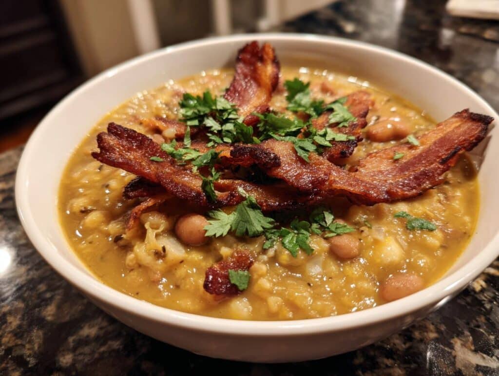Pinto Bean Soup with Onion and Garlic