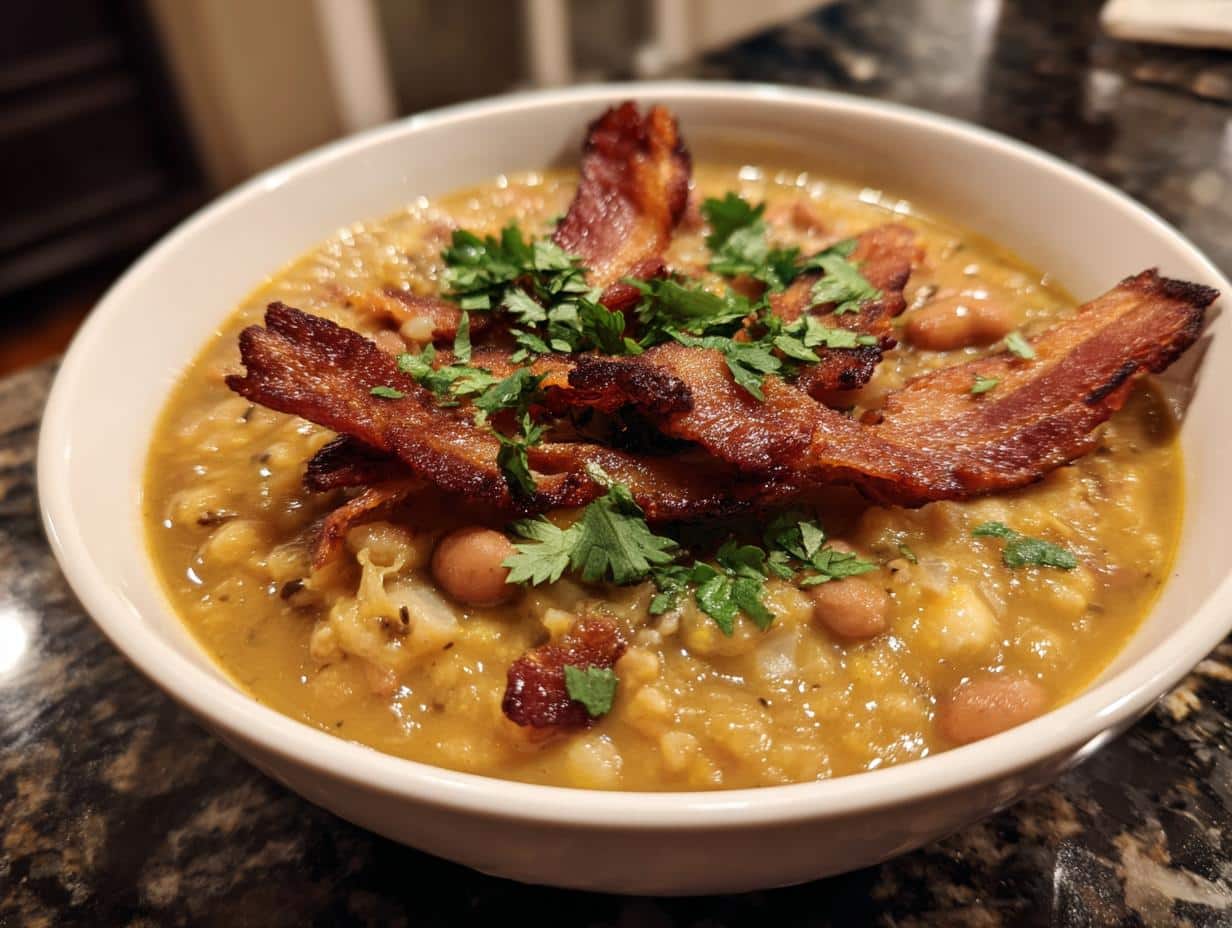 Pinto Bean Soup with Onion and Garlic