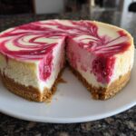 Raspberry Swirl White Chocolate Cheesecake