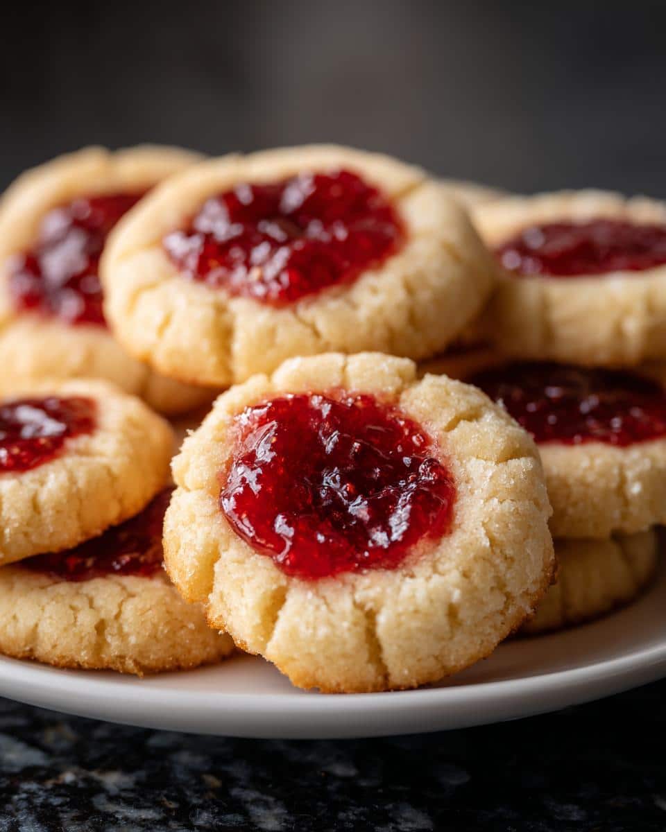Raspberry Thumbprint Cookies - detail 2