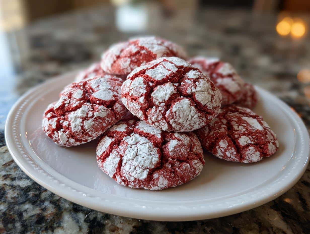 Red Velvet Crinkle Cookies