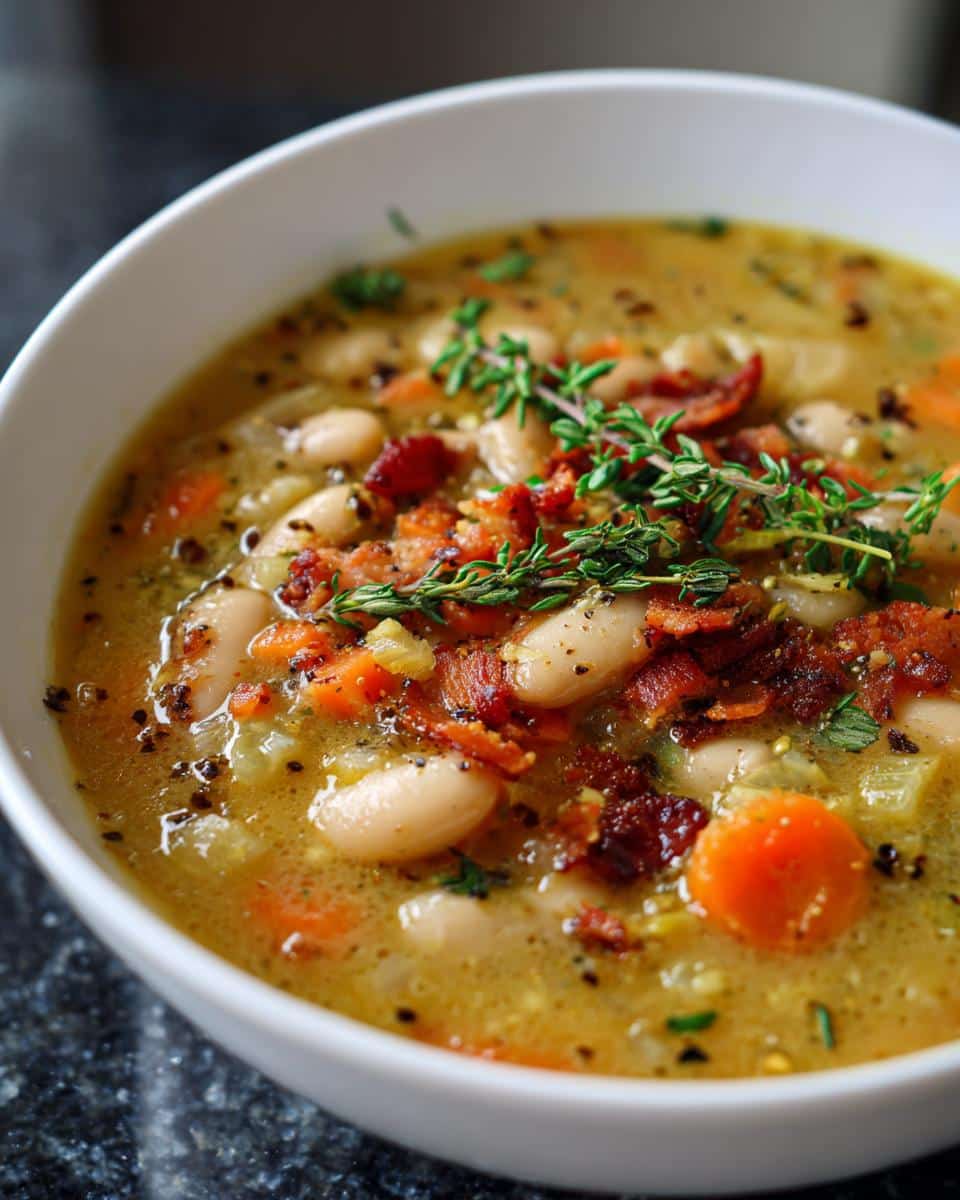 Rustic Bean Soup with Fresh Thyme - detail 2