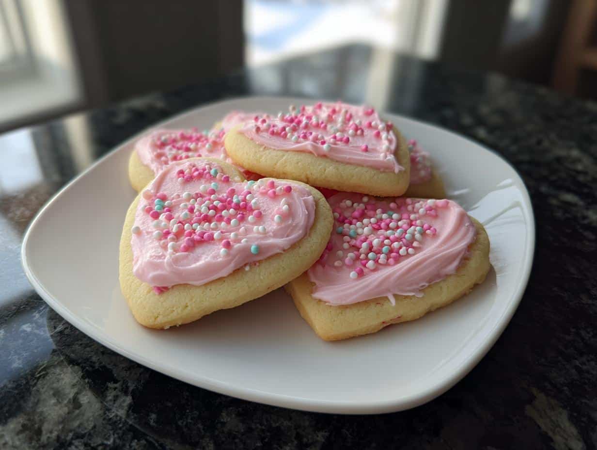 Soft Frosted Valentine Cookies