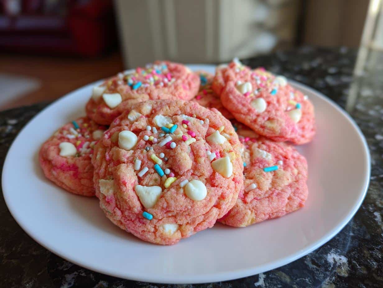 Strawberry Cake Mix Cookies