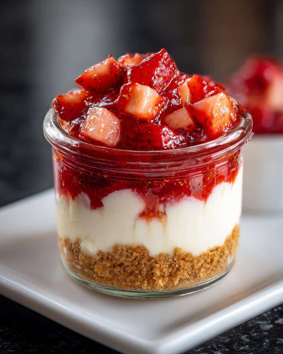 Strawberry Crunch Cheesecake Jars - detail 1