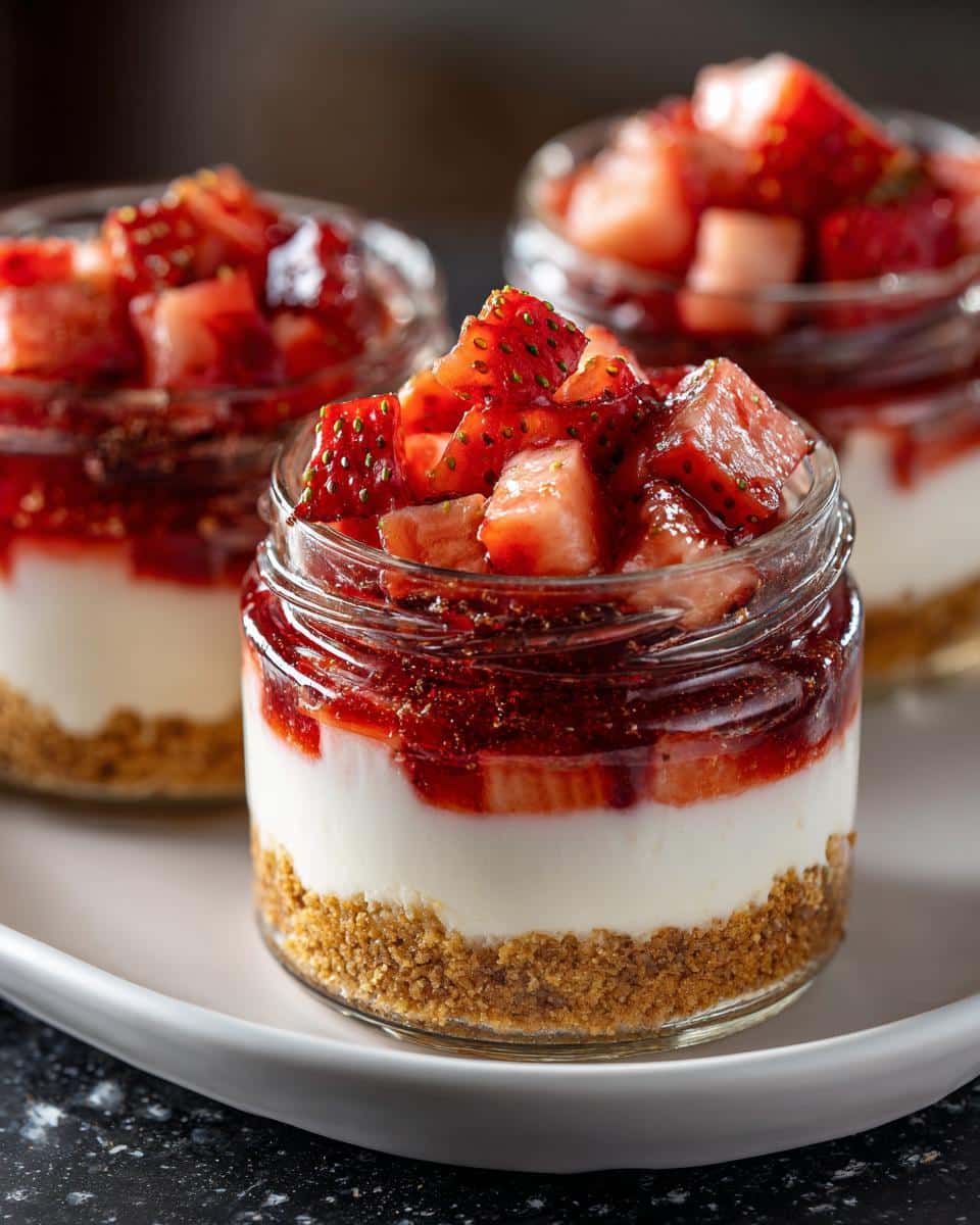 Strawberry Crunch Cheesecake Jars - detail 3