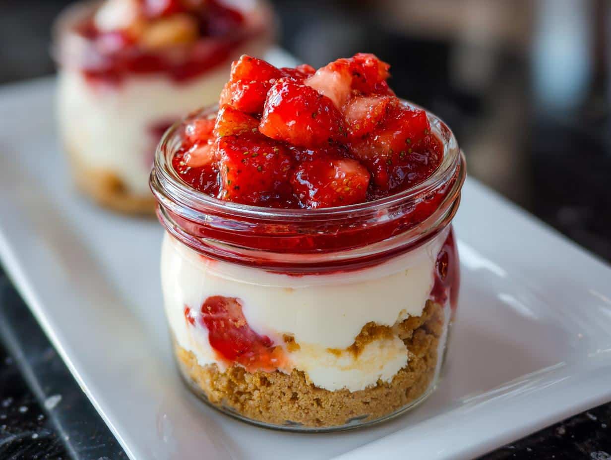 Strawberry Crunch Cheesecake Jars