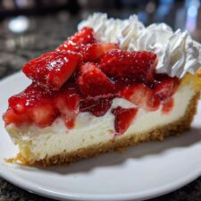 Luscious Strawberry Shortcake Cheesecake in 4 Easy Steps