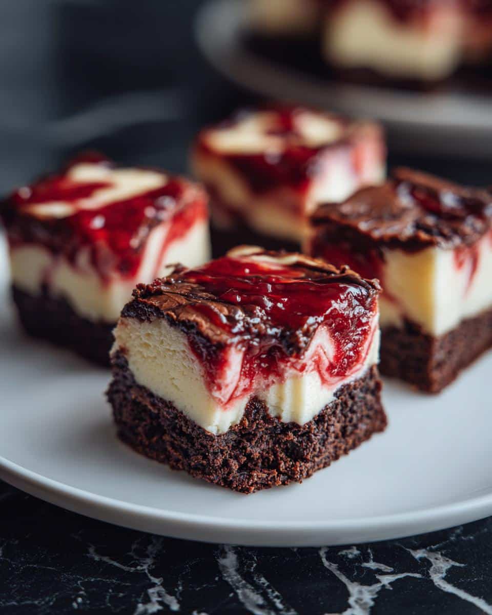 Valentine’s Day Brownie Cheesecake Bars - detail 3