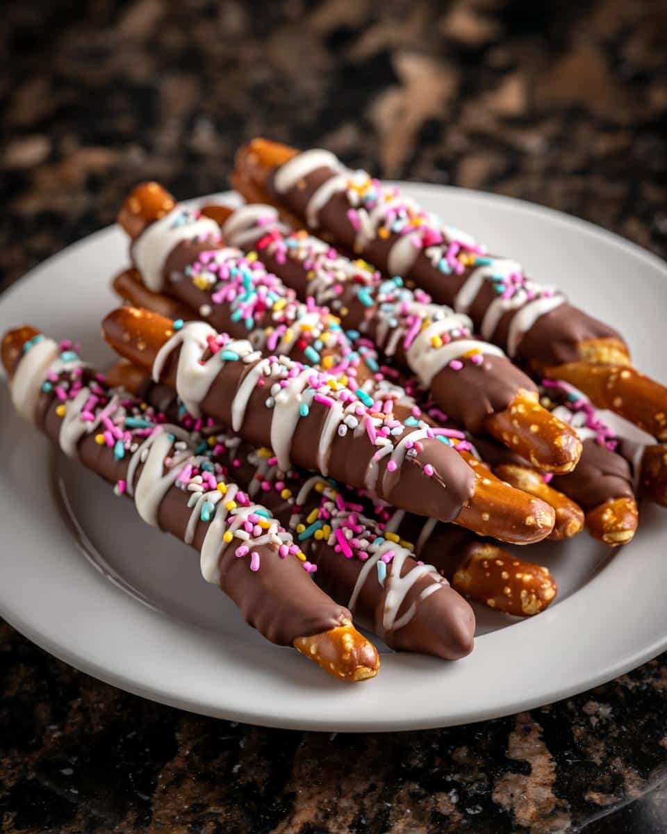 Valentine’s Day Chocolate Pretzel Rods - detail 2