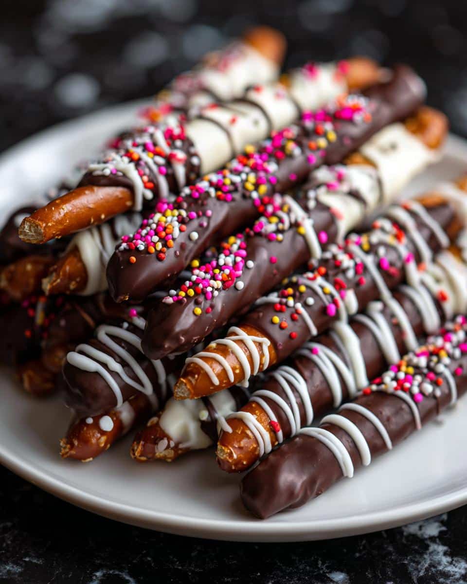 Valentine’s Day Chocolate Pretzel Rods - detail 3