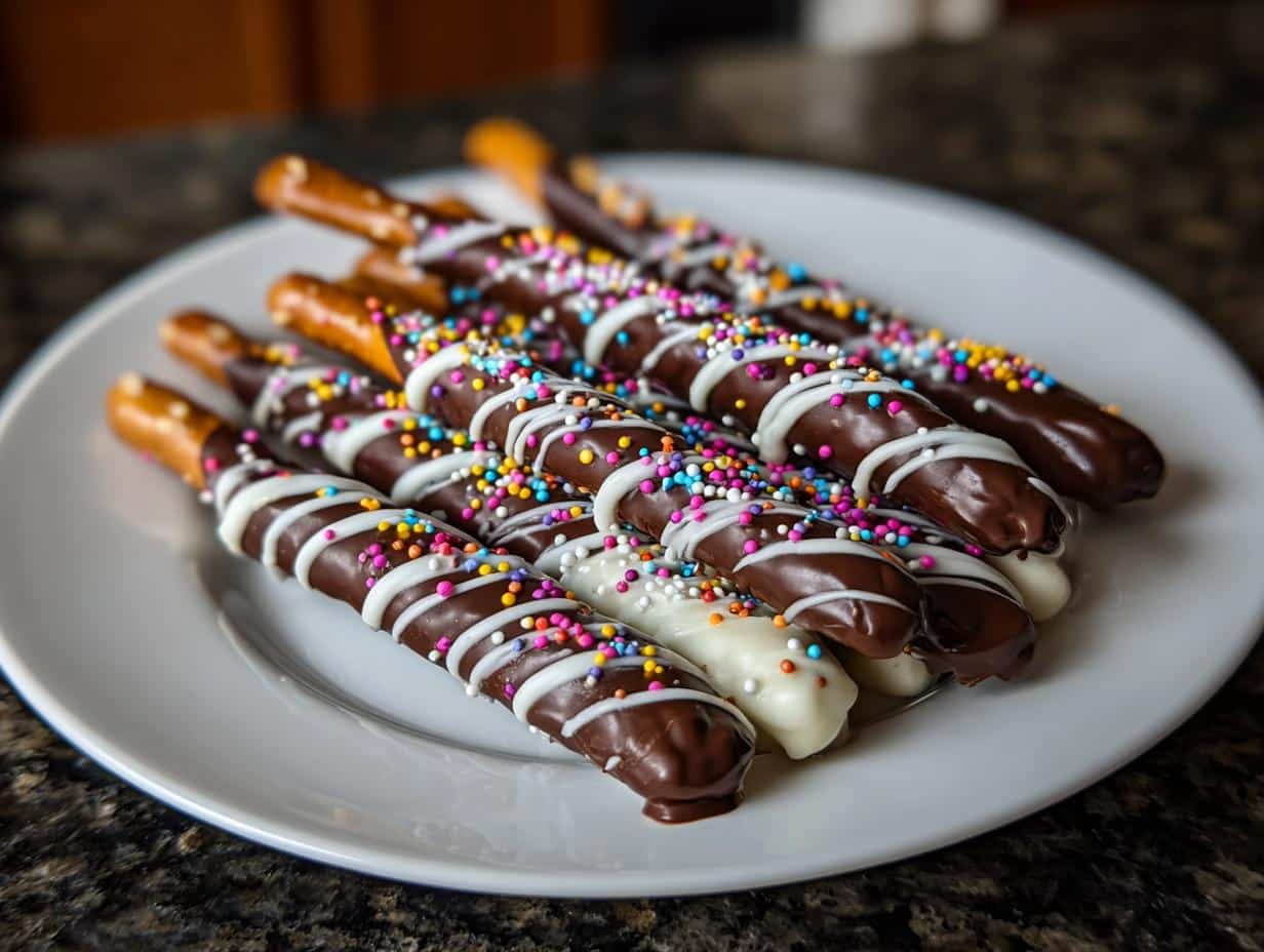 Valentine’s Day Chocolate Pretzel Rods