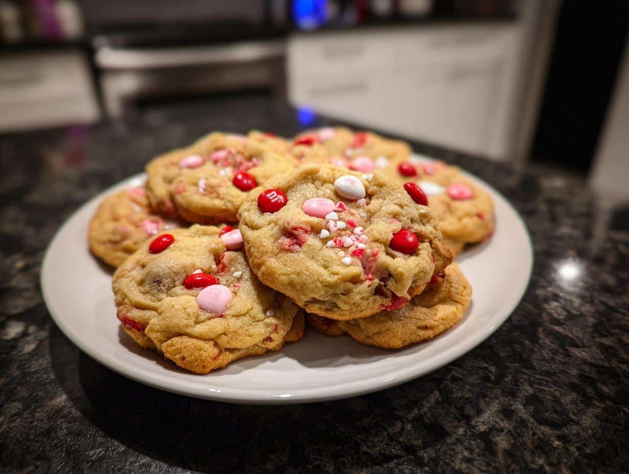 Valentine’s Day M&M Cookies