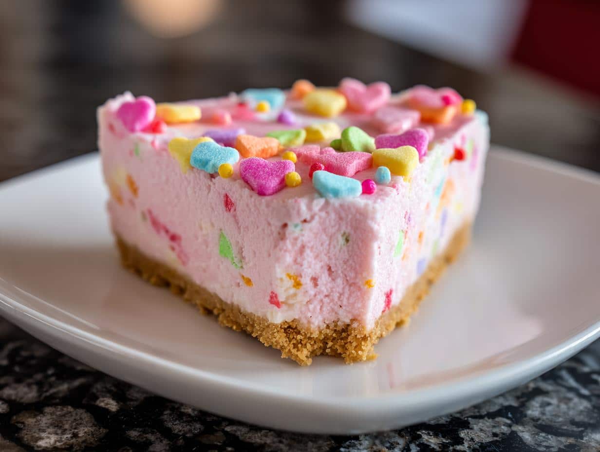 Valentine’s Day Sprinkle Cheesecake Bars