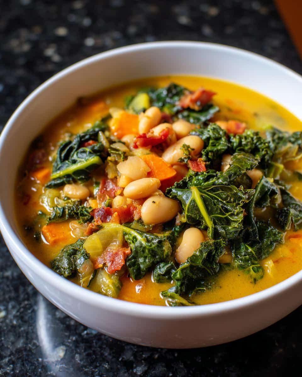 Vegan Bean Soup with Leafy Greens - detail 1