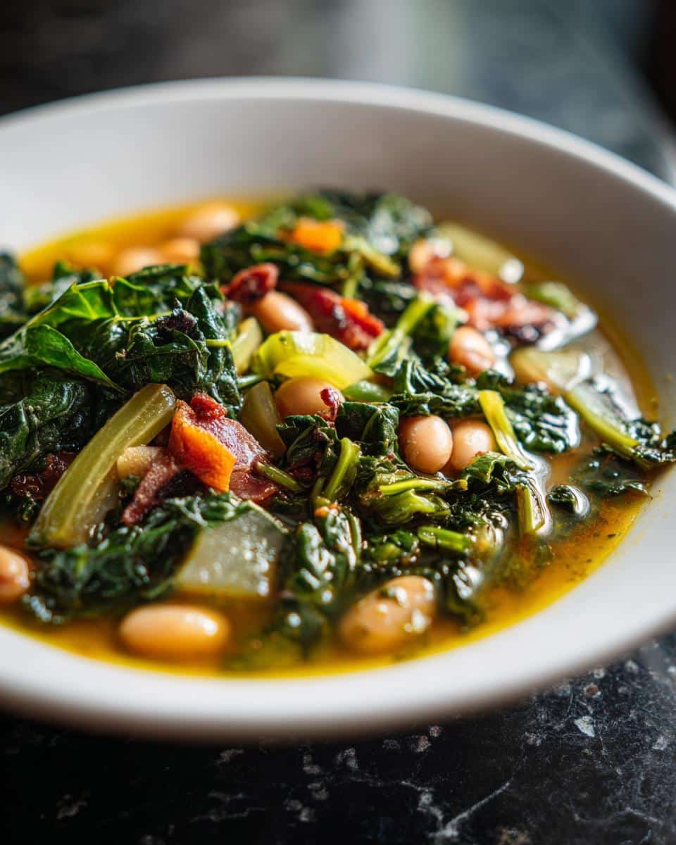 Vegan Bean Soup with Leafy Greens - detail 3