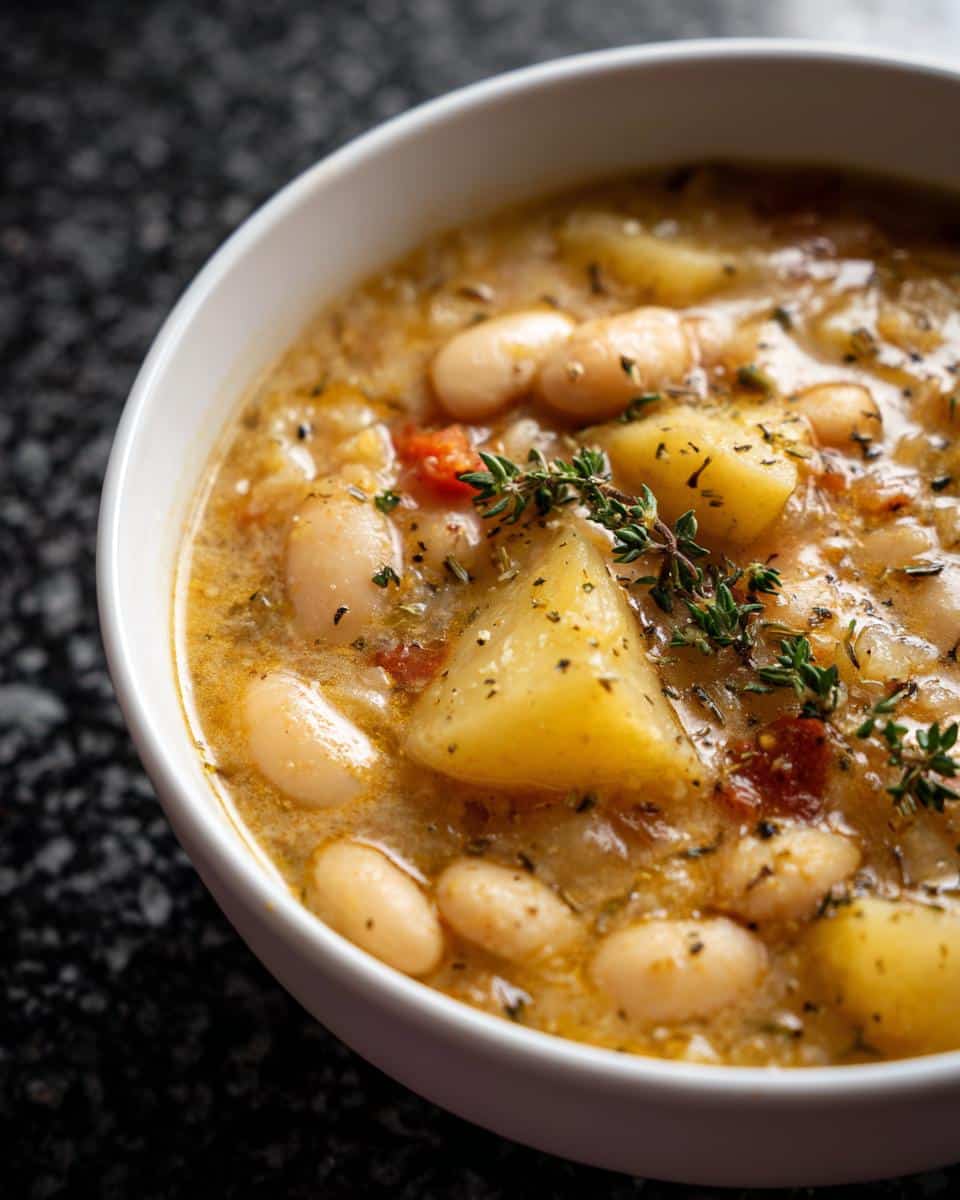 Vegan Bean Soup with Potatoes and Thyme - detail 3