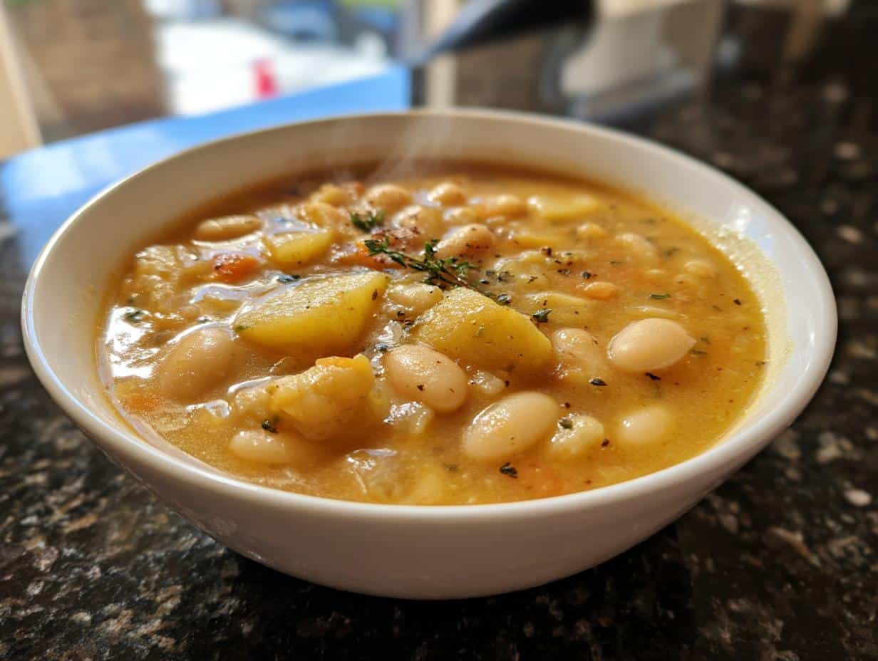 Vegan Bean Soup with Potatoes and Thyme