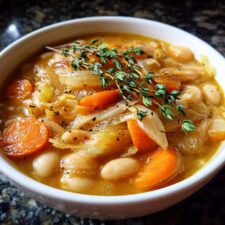 Creamy 6-Ingredient White Bean Soup With Caramelized Garlic Bliss