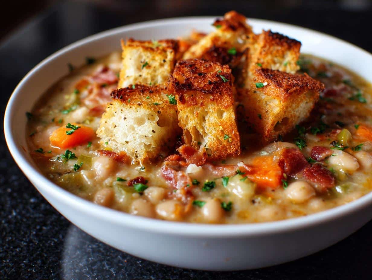 White Bean Soup With Crispy Bread