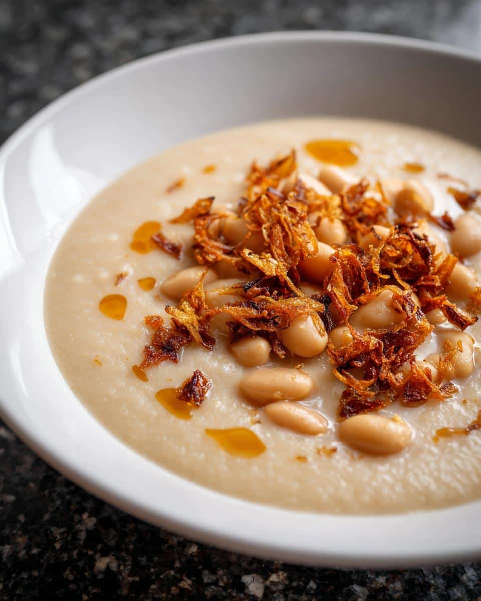 White Bean Soup with Crispy Shallots - detail 1