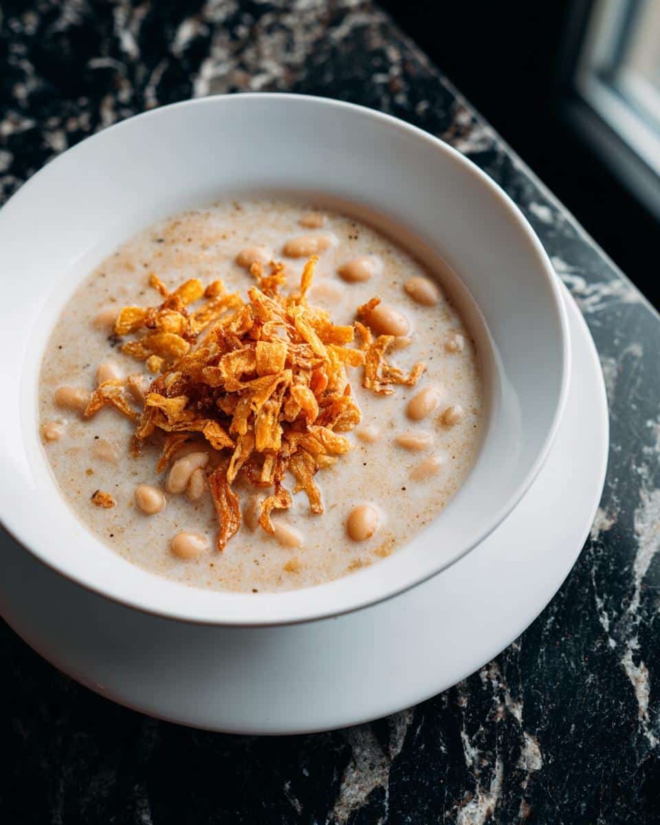 White Bean Soup with Crispy Shallots - detail 3