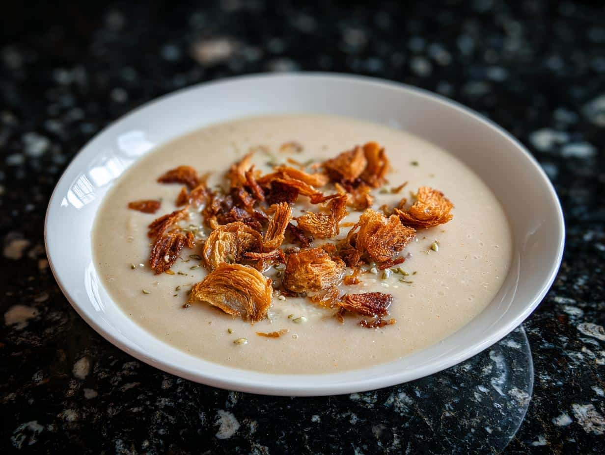 White Bean Soup with Crispy Shallots
