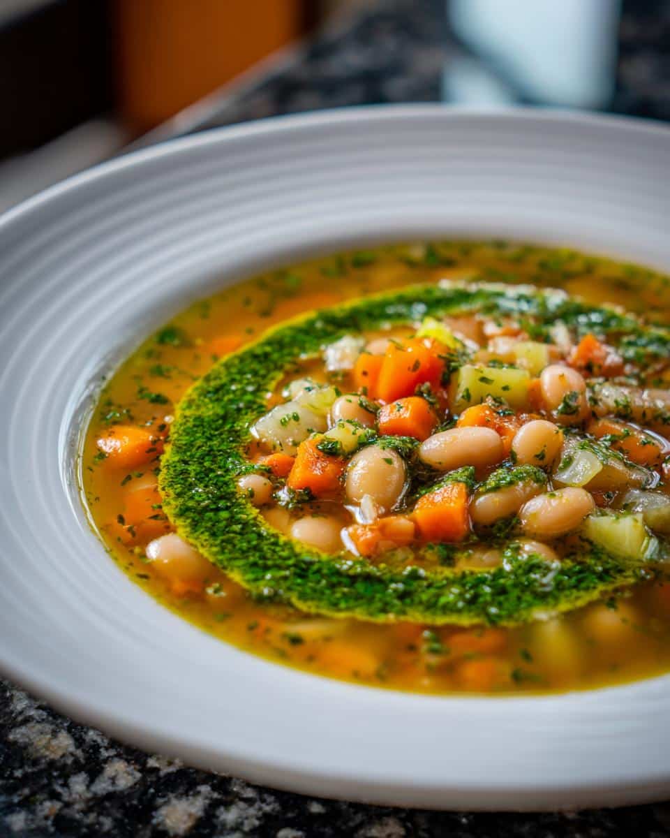 White Bean Soup with Herb Infused Oil - detail 1
