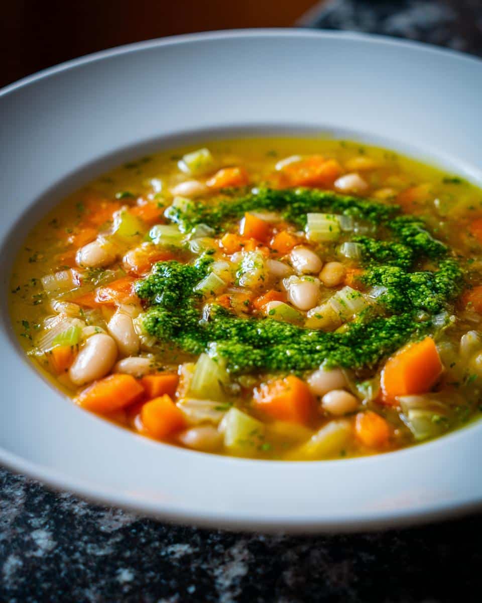 White Bean Soup with Herb Infused Oil - detail 2