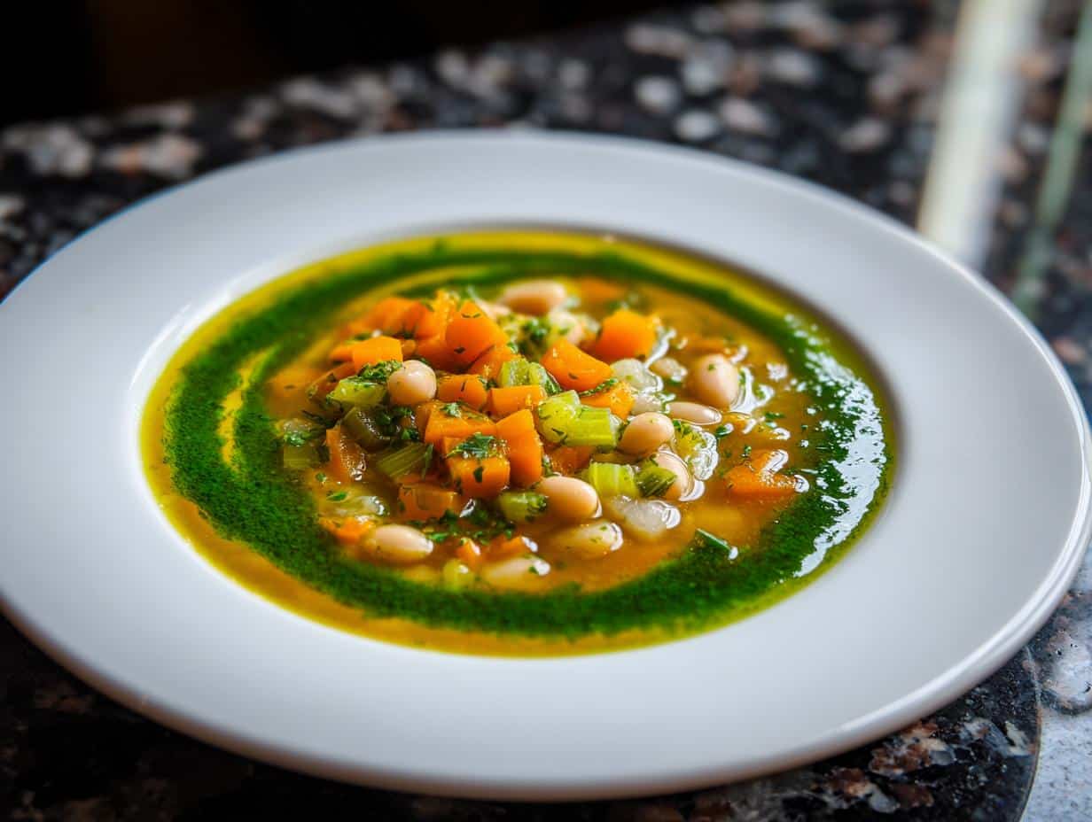 White Bean Soup with Herb Infused Oil