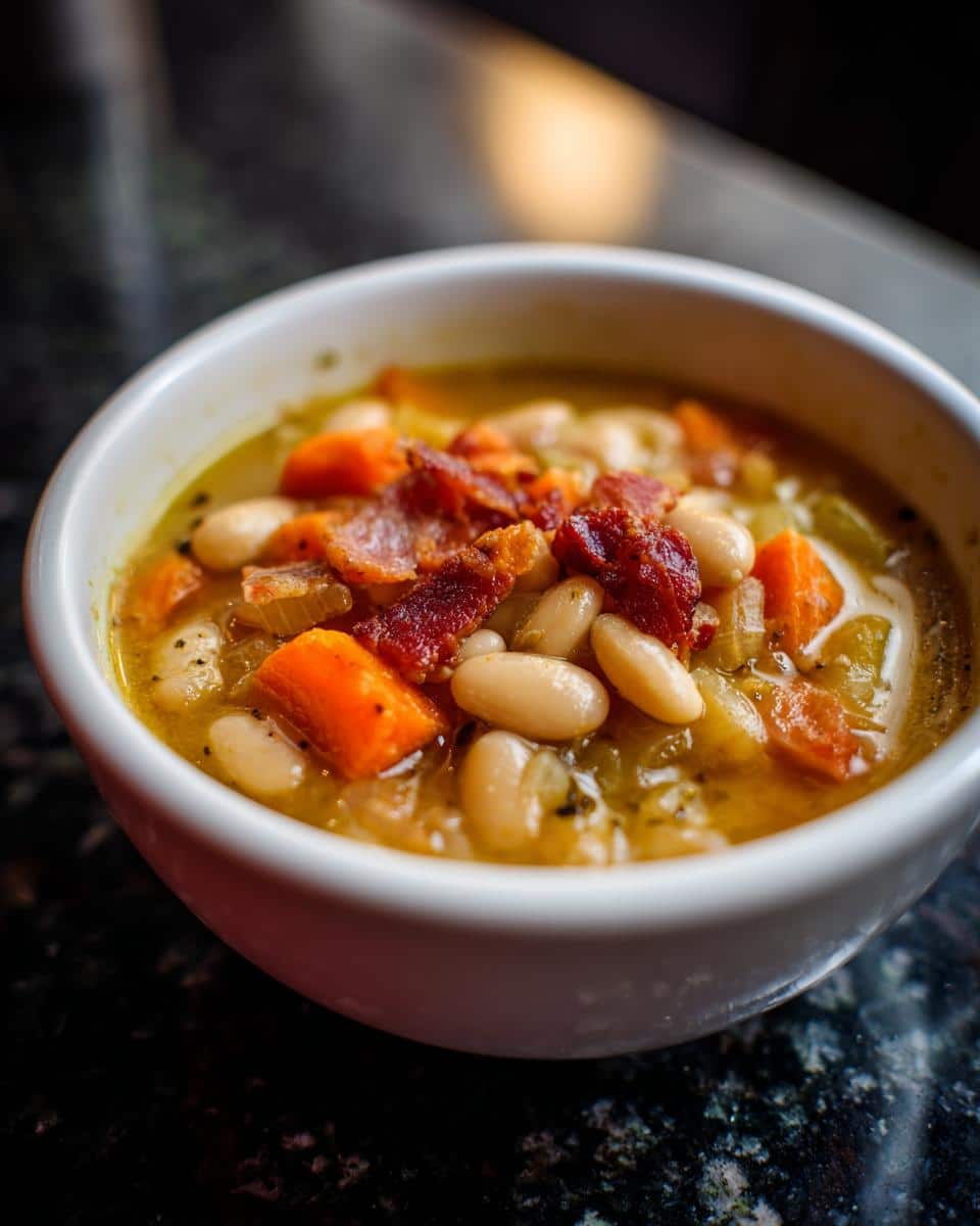 White Bean Soup with Roasted Onion Base - detail 2