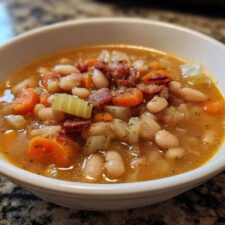 Ultimate 2-Ingredient White Bean Soup with Roasted Onion Base