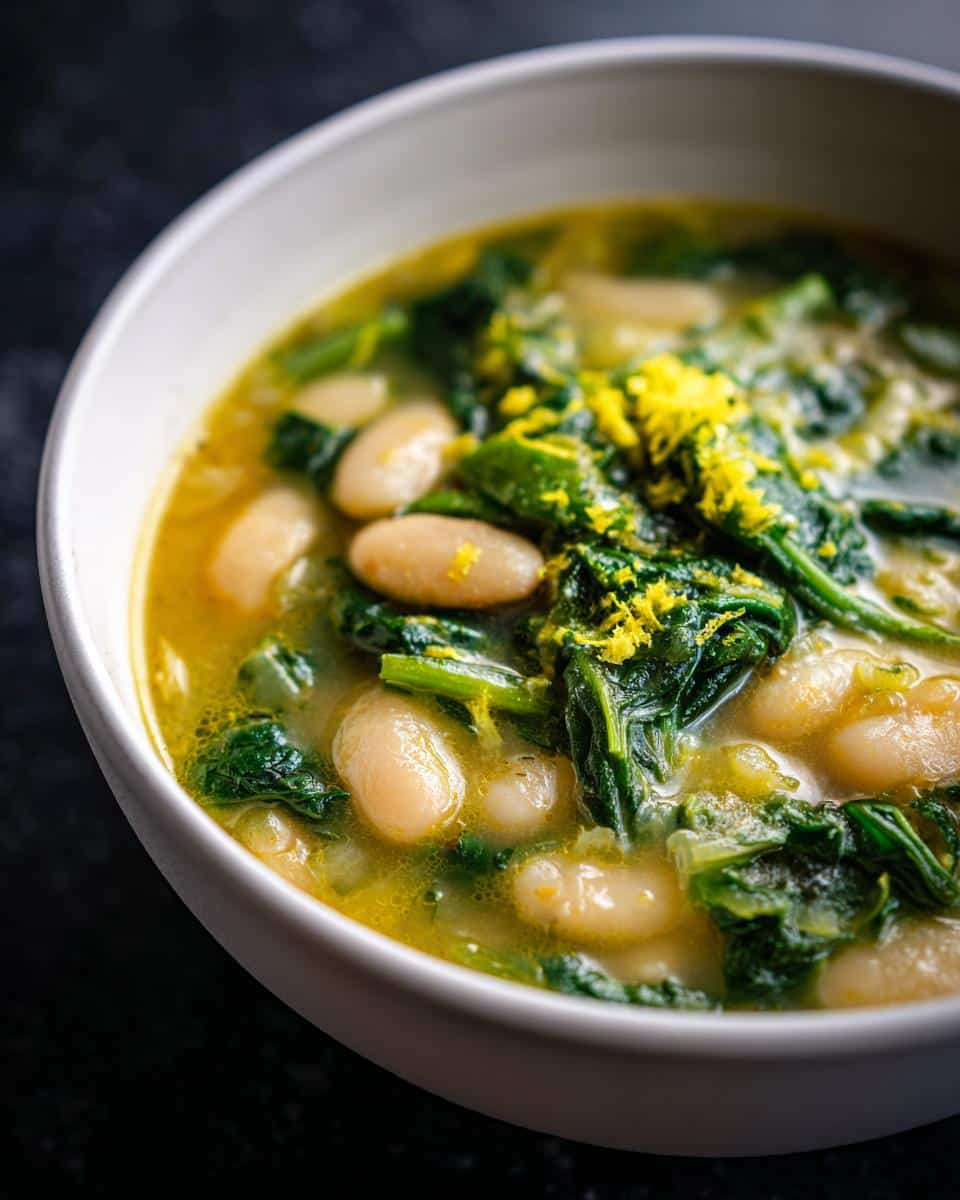 White Bean Soup with Spinach and Lemon - detail 1