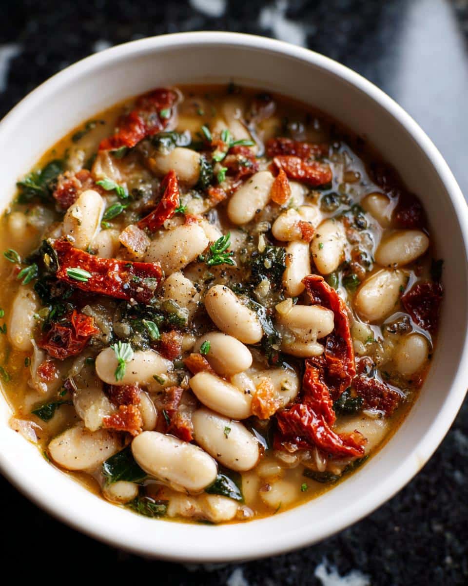 White Bean Soup with Sun-Dried Tomatoes - detail 2