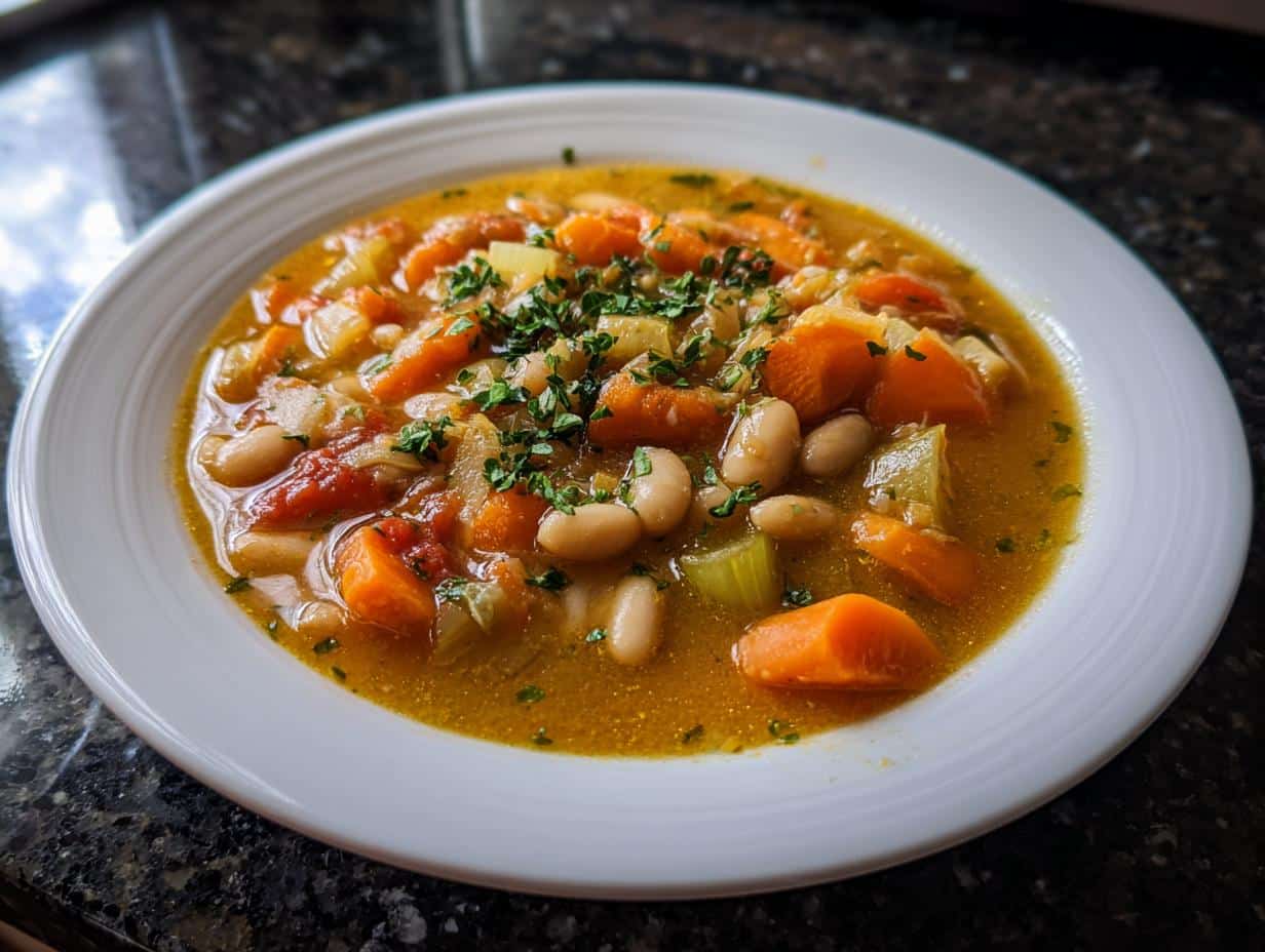Bean Soup with Slow-Cooked Vegetables