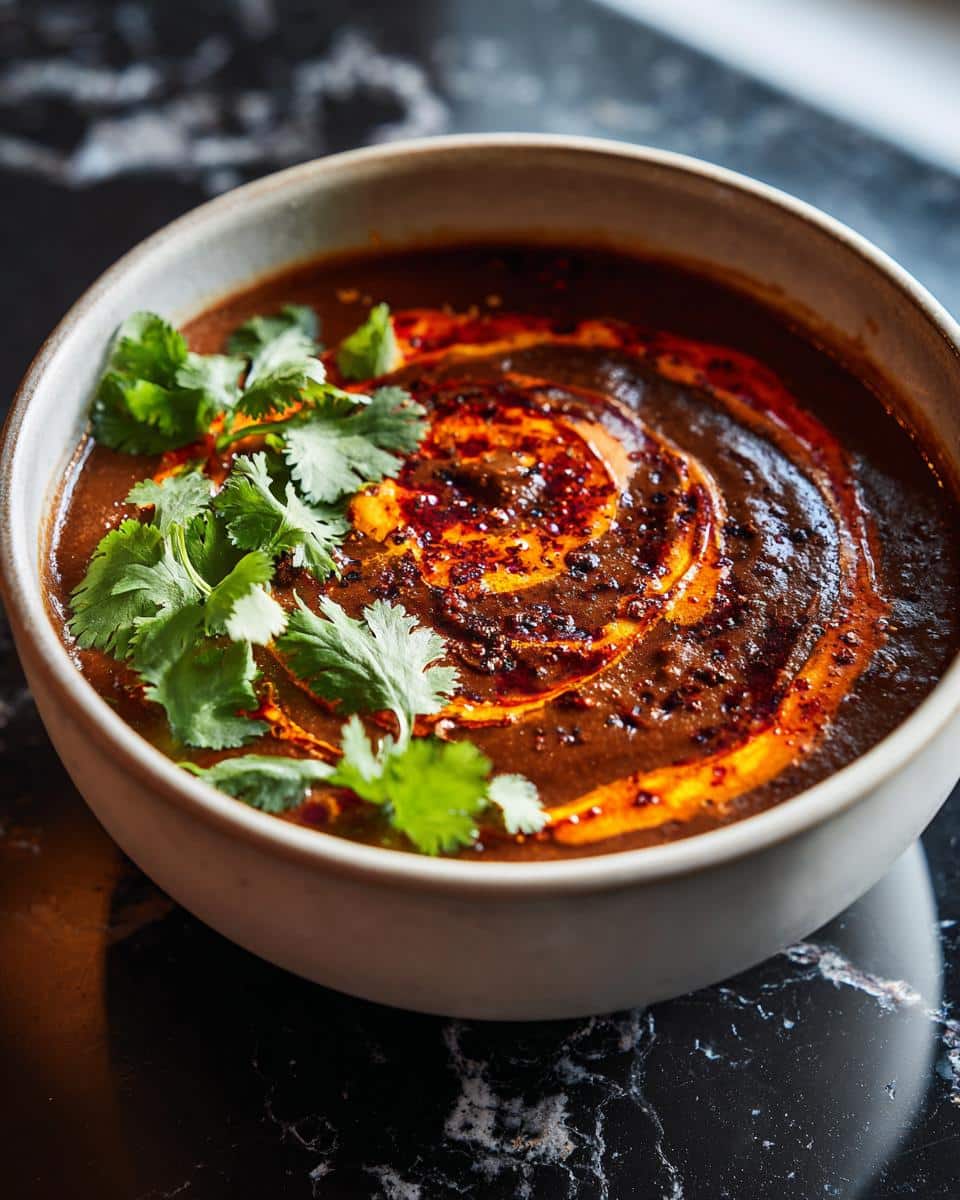 Black Bean Soup with Spiced Oil - detail 3