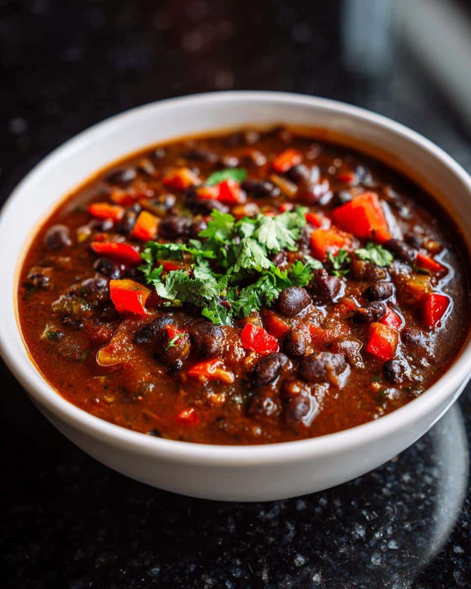 Black Bean Soup with Tomato Broth - detail 1